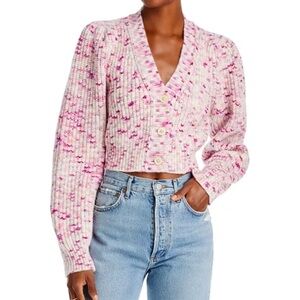 LoveShackFancy Pink Speckled Cardigan